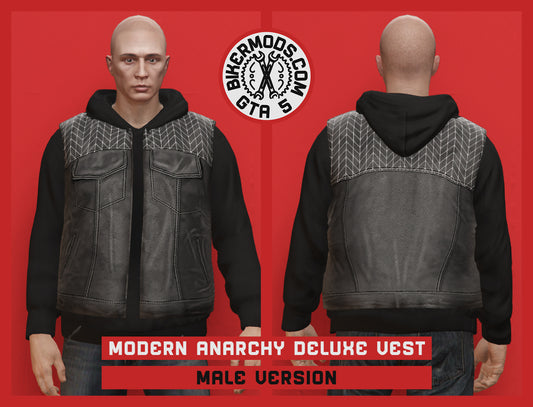 Modern Anarchy Deluxe Biker Vest (Male) Pullover Hoodie Fit