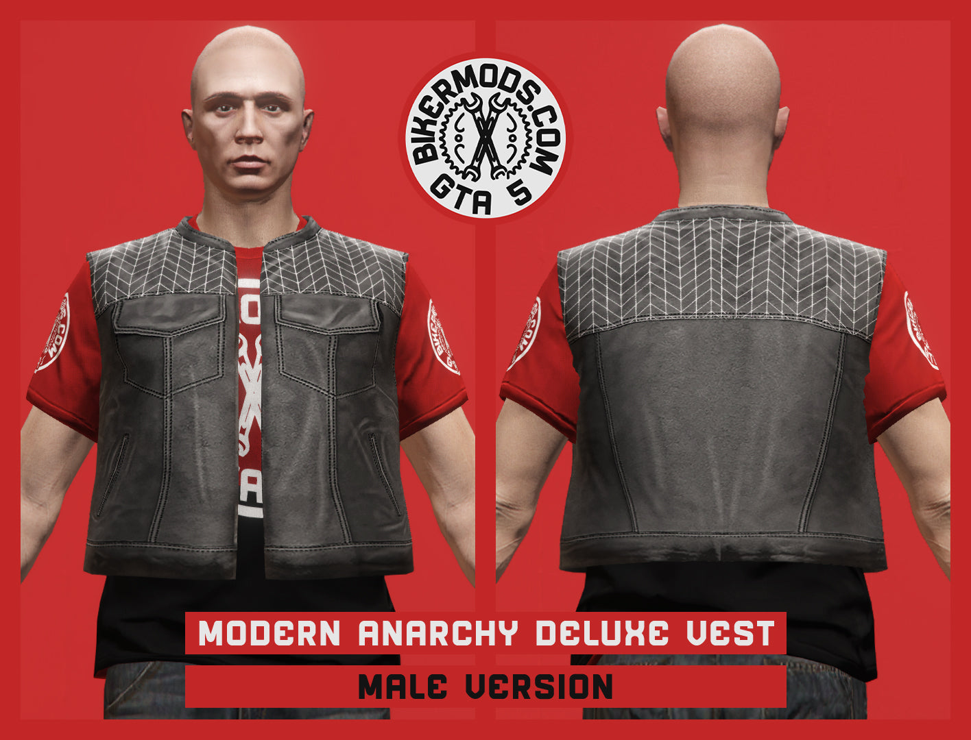 Modern Anarchy Deluxe Biker Vest (Male) Shorty Style