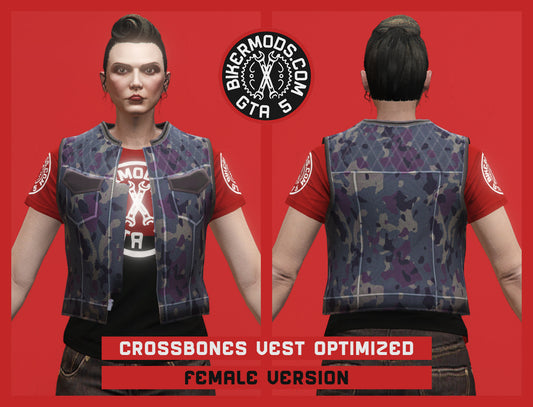 Modern Camo Crossbones Vest (Female) Optimized Low Poly