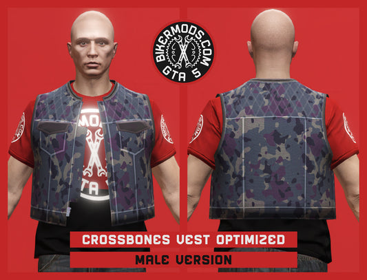 Modern Camo Crossbones Vest (Male) Optimized Low Poly
