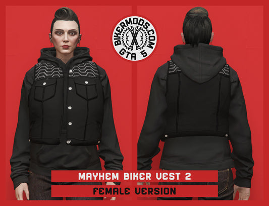 Modern Mayhem Biker Vest 2 (Female) Hoodie Fit Open