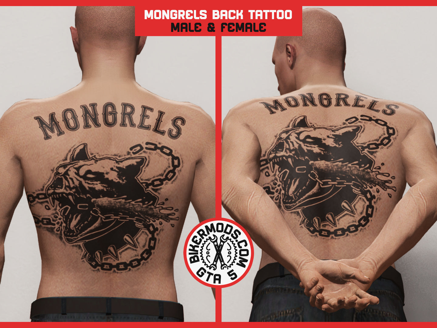 Mongrels Back Tattoo