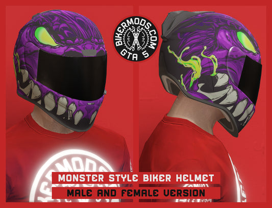 Monster Style Deluxe Motorcycle Helmet (Blacked Out)
