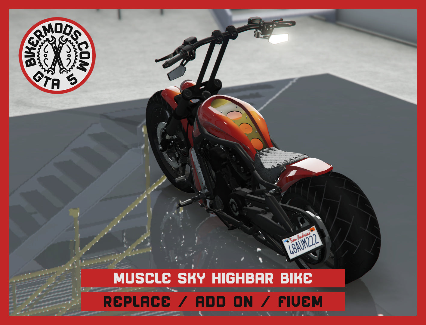 Muscle SKY Highbar Bike (Replace / Add On / FiveM) 211k Poly
