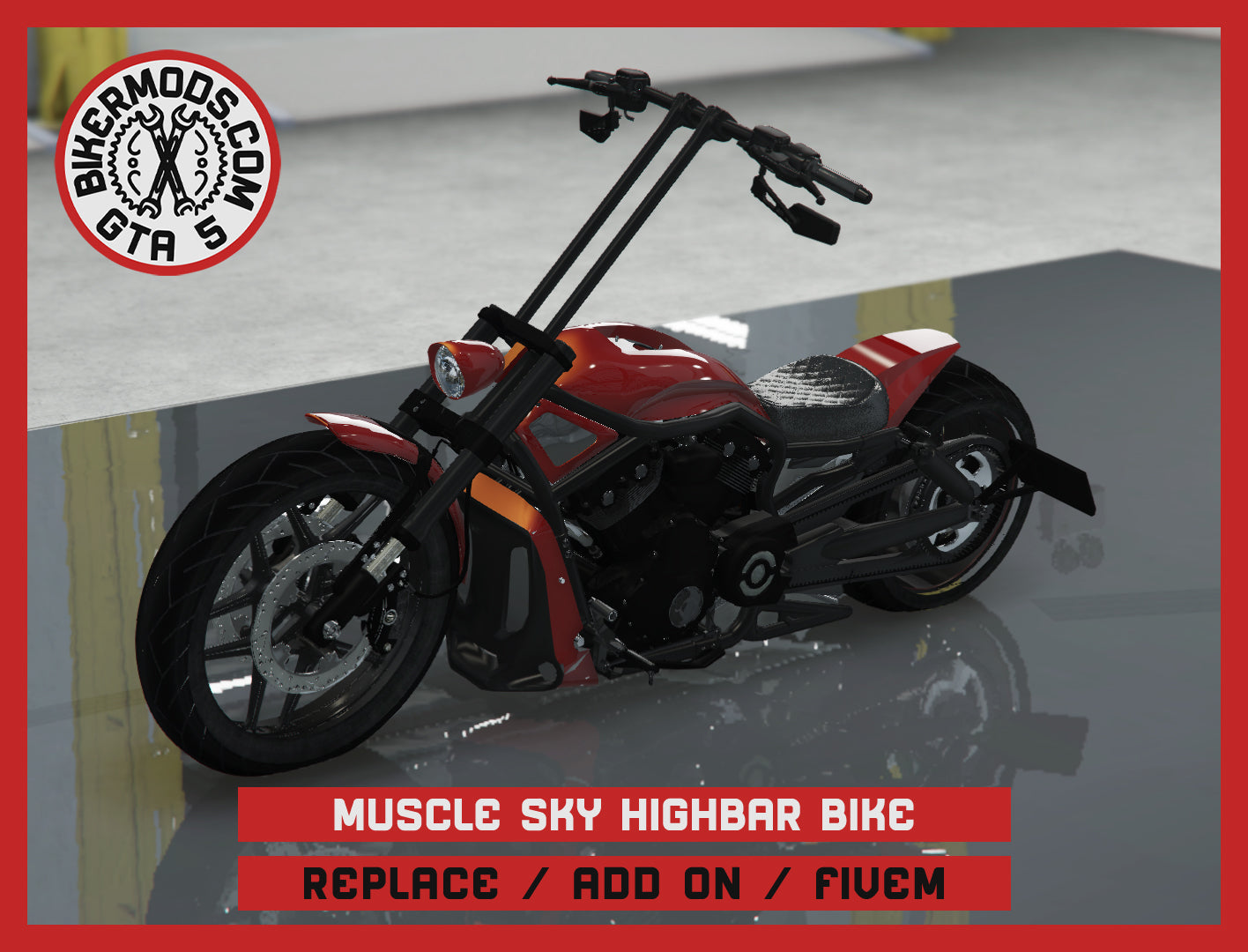 Muscle SKY Highbar Bike (Replace / Add On / FiveM) 211k Poly
