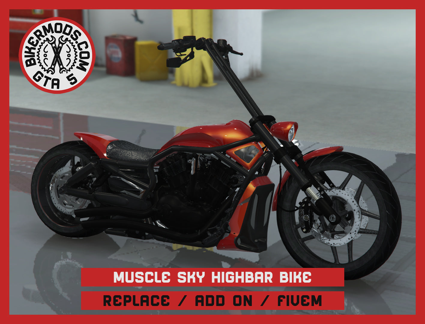 Muscle SKY Highbar Bike (Replace / Add On / FiveM) 211k Poly