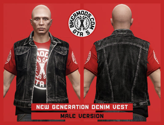 New Generation Dark Style Denim Vest (Male)