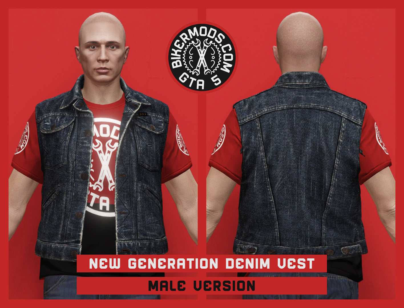New Generation Indigo Denim Vest (Male)