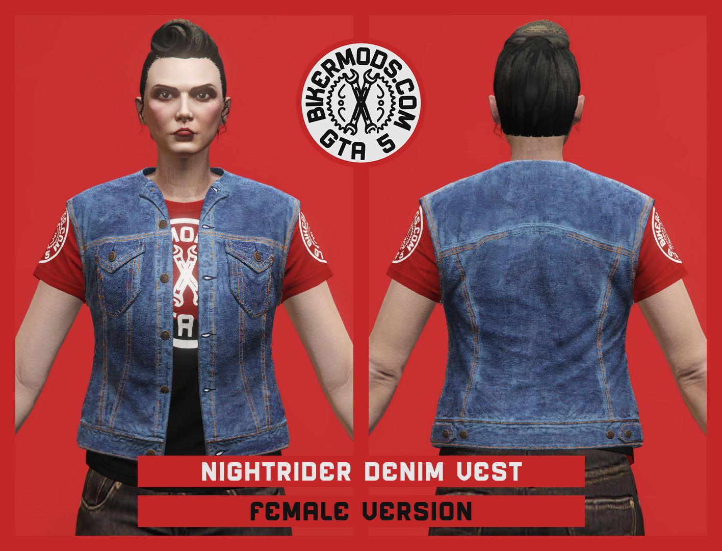 Nightrider Blue Denim Vest (Female)