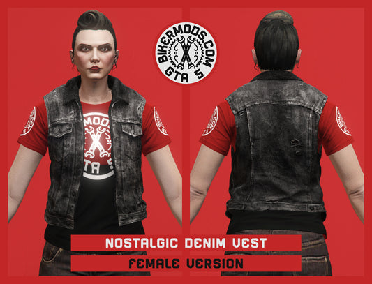 Nostalgic Black Denim Vest (Female)