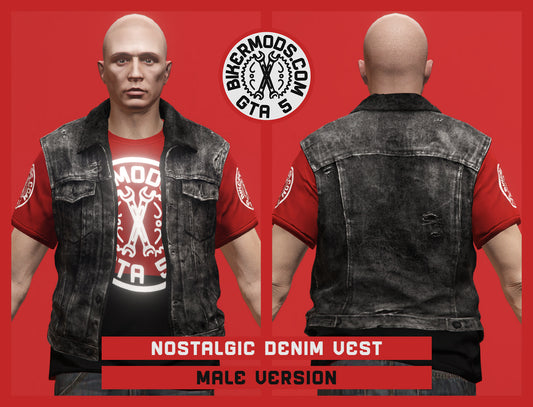 Nostalgic Black Denim Vest (Male)