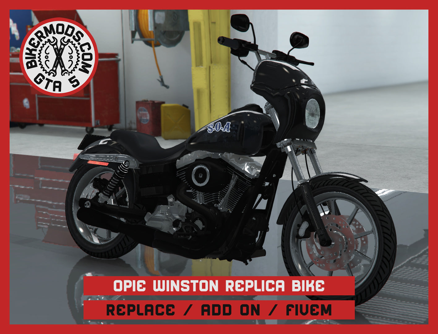 Opie Winston Replica Sons of Anarchy Bike SOA (Replace / Add On / FiveM) 186k Poly