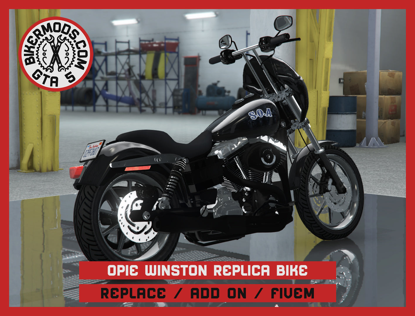 Opie Winston Replica Sons of Anarchy Bike SOA (Replace / Add On / FiveM) 186k Poly