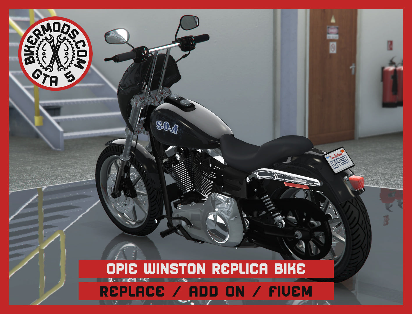 Opie Winston Replica Sons of Anarchy Bike SOA (Replace / Add On / FiveM) 186k Poly