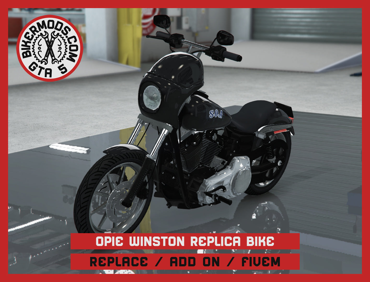 Opie Winston Replica Sons of Anarchy Bike SOA (Replace / Add On / FiveM) 186k Poly