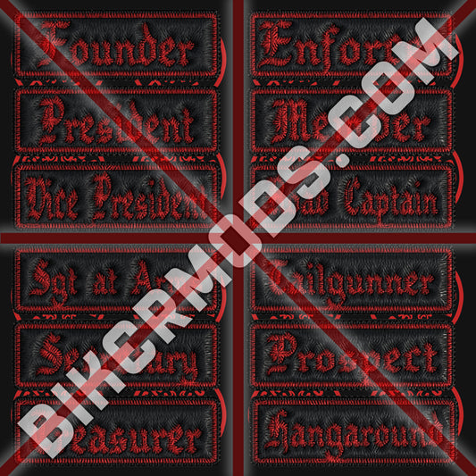 Old English Style Ranks Flash Set (Red Black)