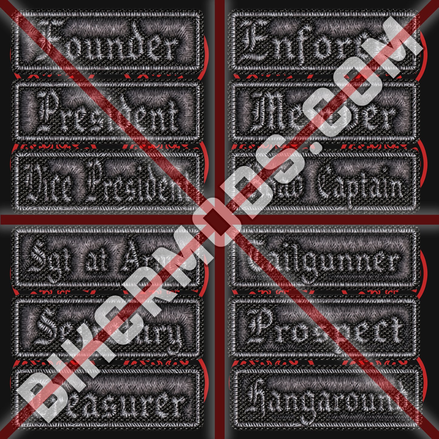 Old English Style Ranks Flash Set (Worn Grey Gray)