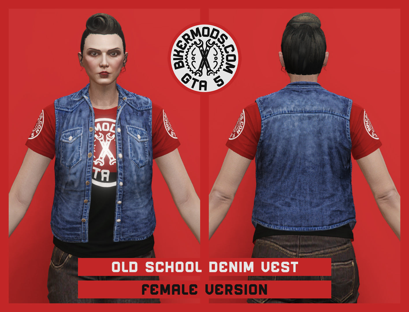 Old School Blue Denim Vest (Female)