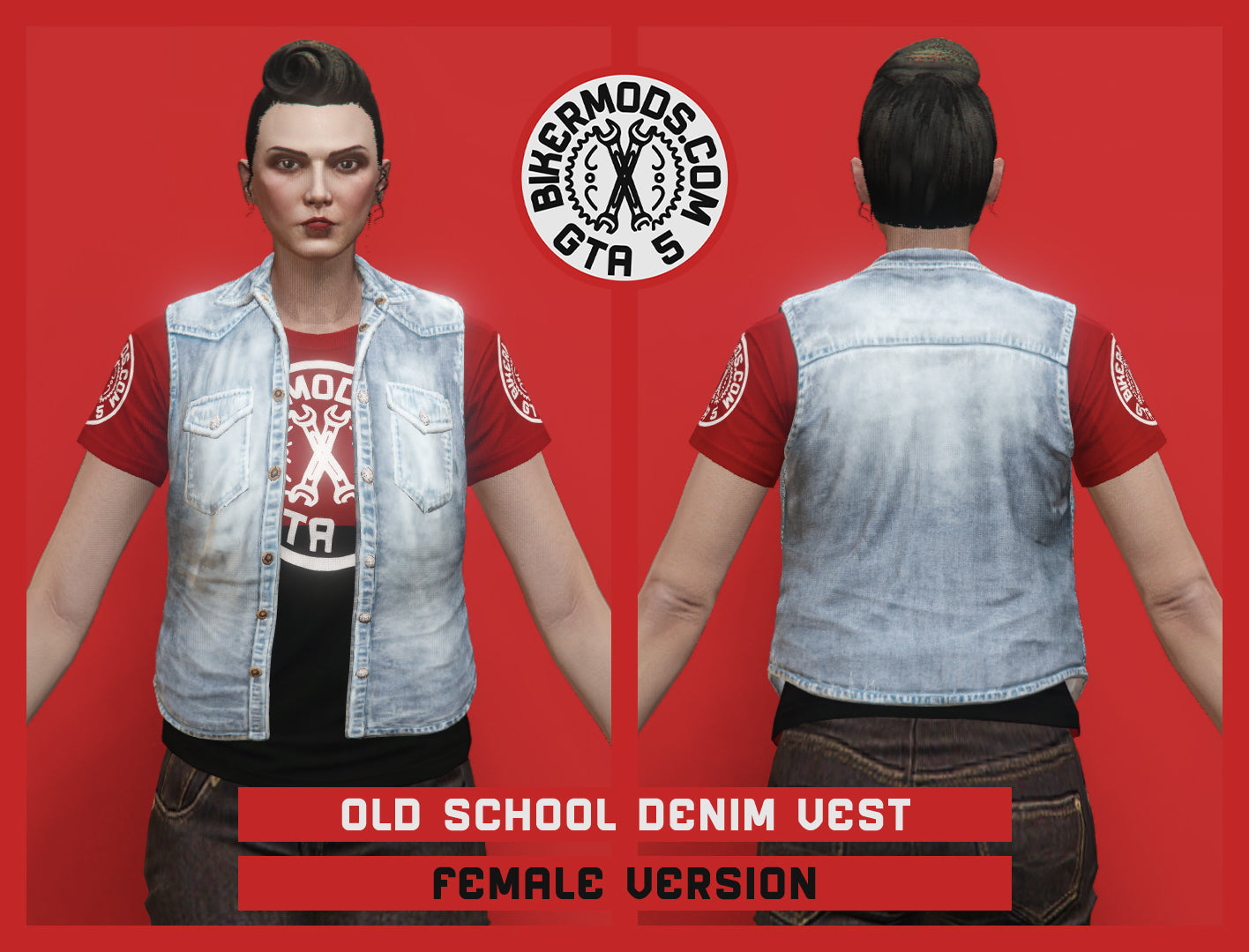 Old School Light Blue Denim Vest (Female)