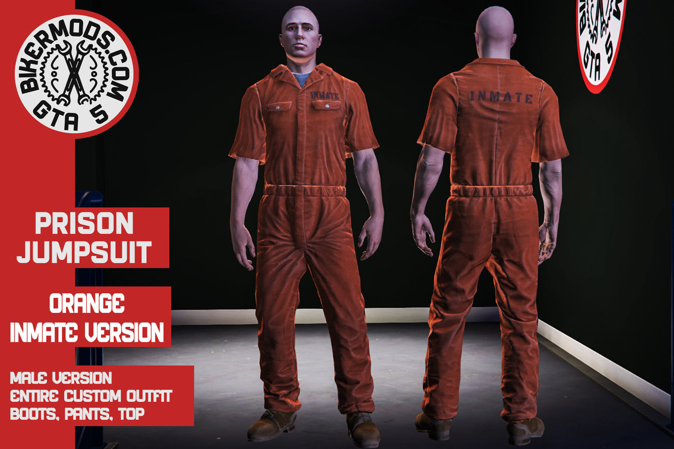 Orange Prison Jumpsuit GTA 5 Bikermods