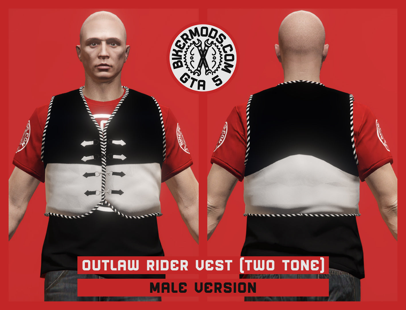 Outlaw Rider Vest (Male) Two Tone