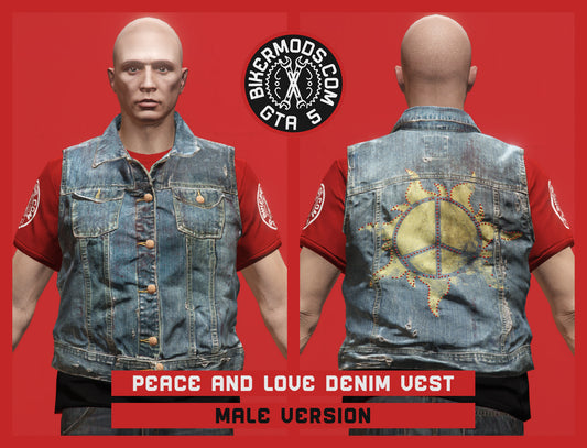 Peace and Love Denim Vest (Male)