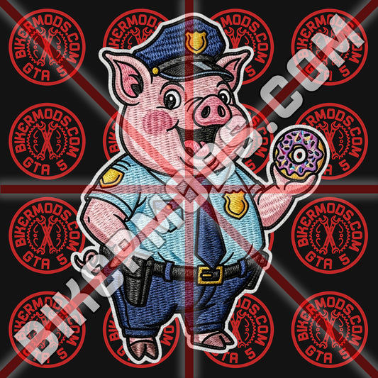 Pig Cop with Donut Emblem