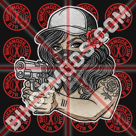 Pinup Gangsta Girl Emblem