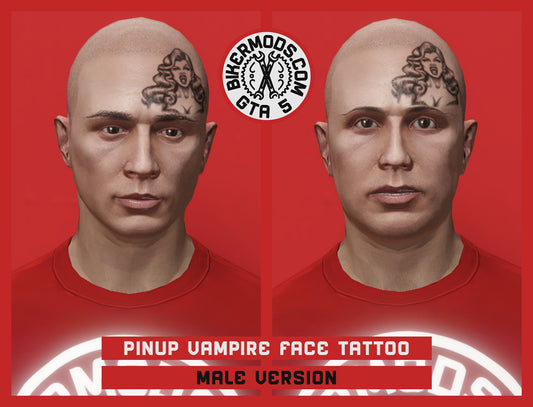 Pinup Vampire Girl Face Tattoo