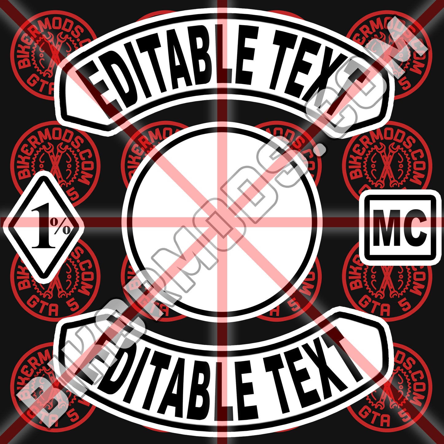 Pointed Style Motorcycle Club Creator Template (Photoshop PSD File) Easy to Edit the Text Yourself!