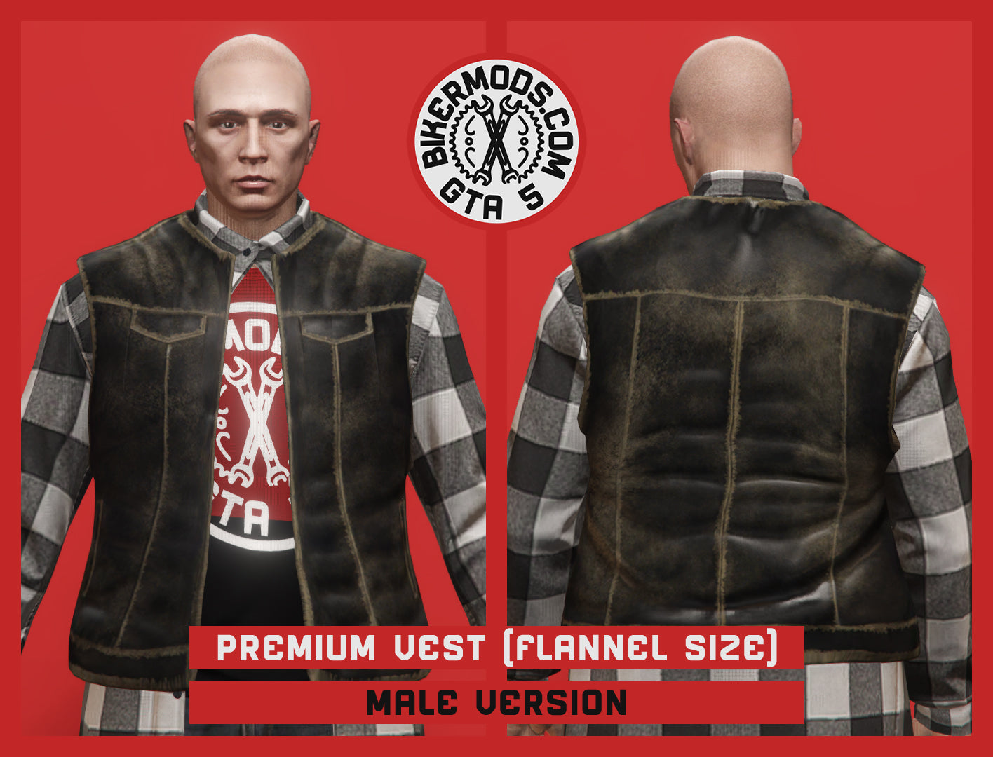 Premium Vest (Male) Gang Flannel Size