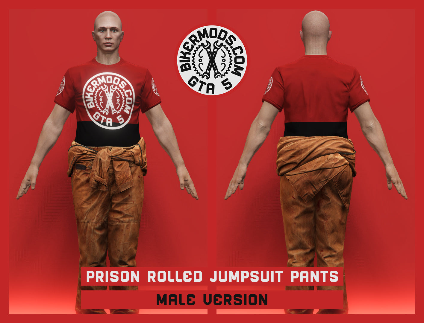 Prison Rolled Jumpsuit Pants (Male)