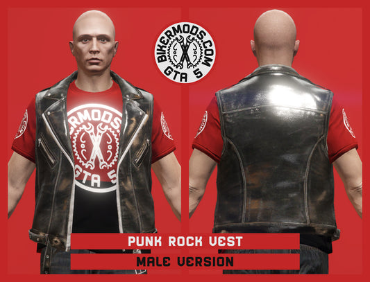 Punk Rock Vest (Male) Glossy Leather