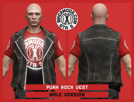 Punk Rock Vest (Male) Matte Leather