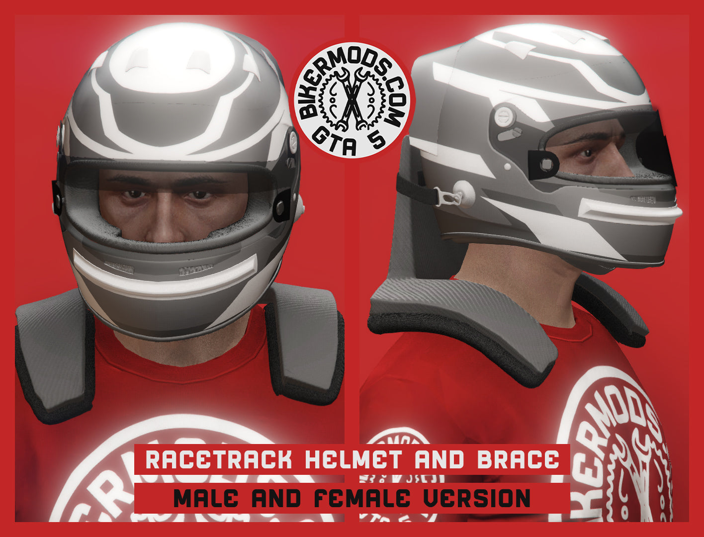 Racetrack Helmet and Neck Brace Combo