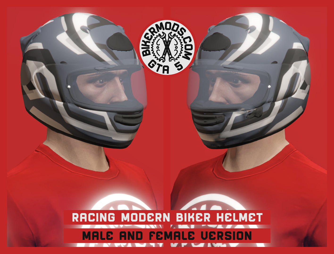 Racing Modern Biker Helmet (Transparent Closed Visor)