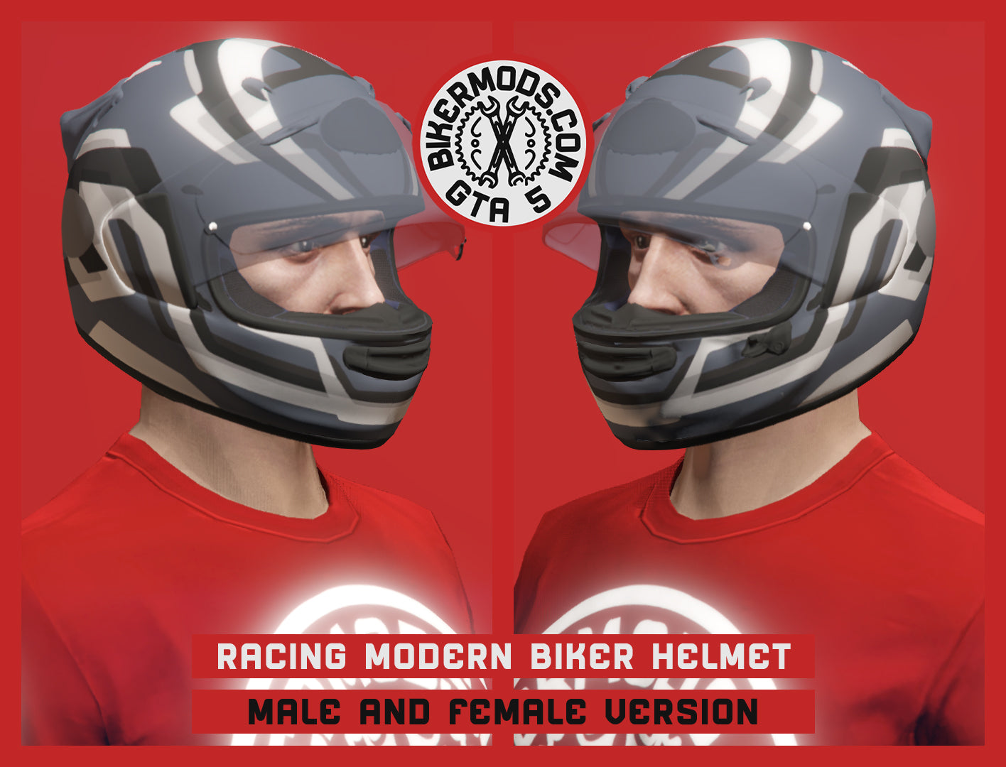 Racing Modern Biker Helmet (Transparent Open Visor)