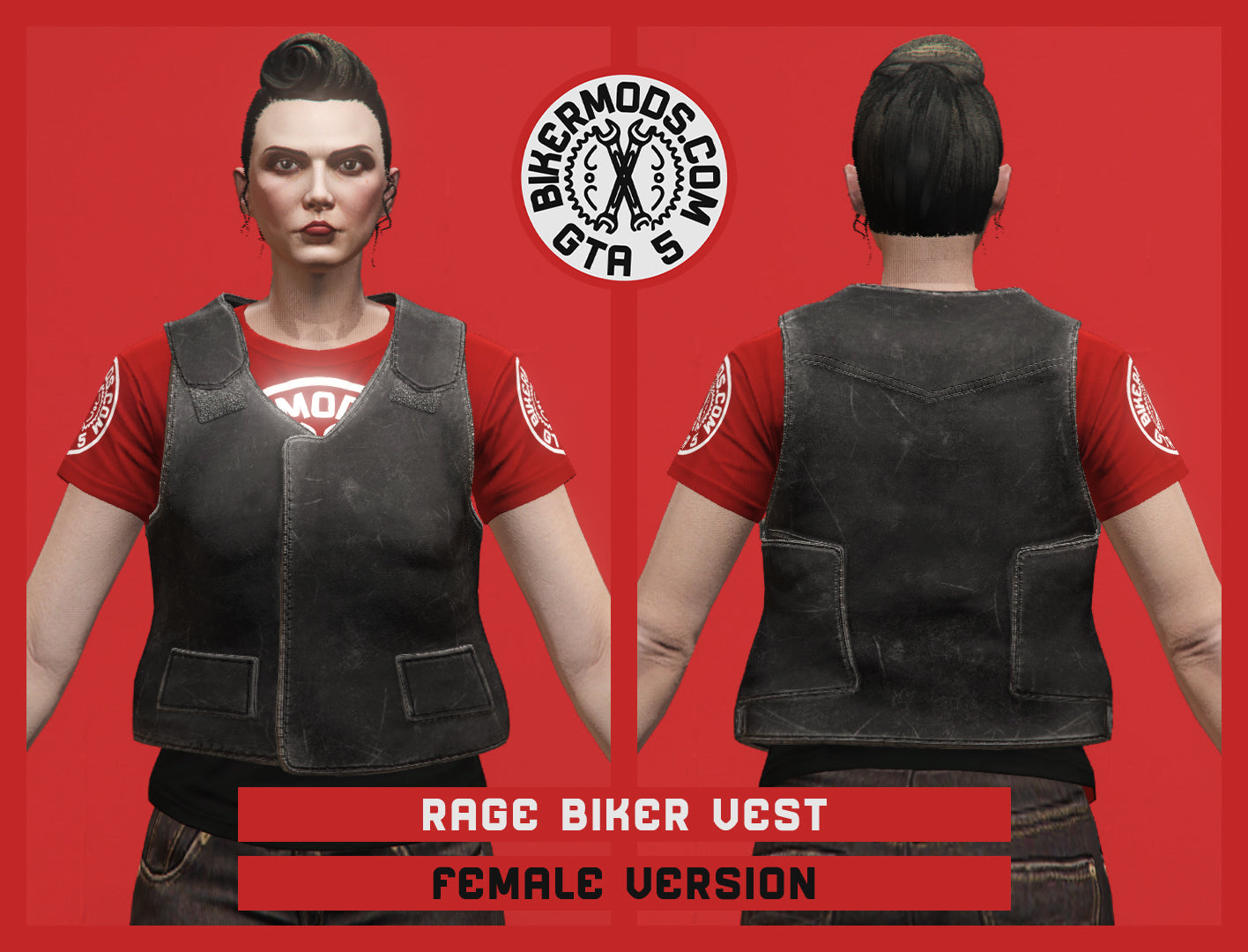 Rage Biker Vest (Female) Black Style