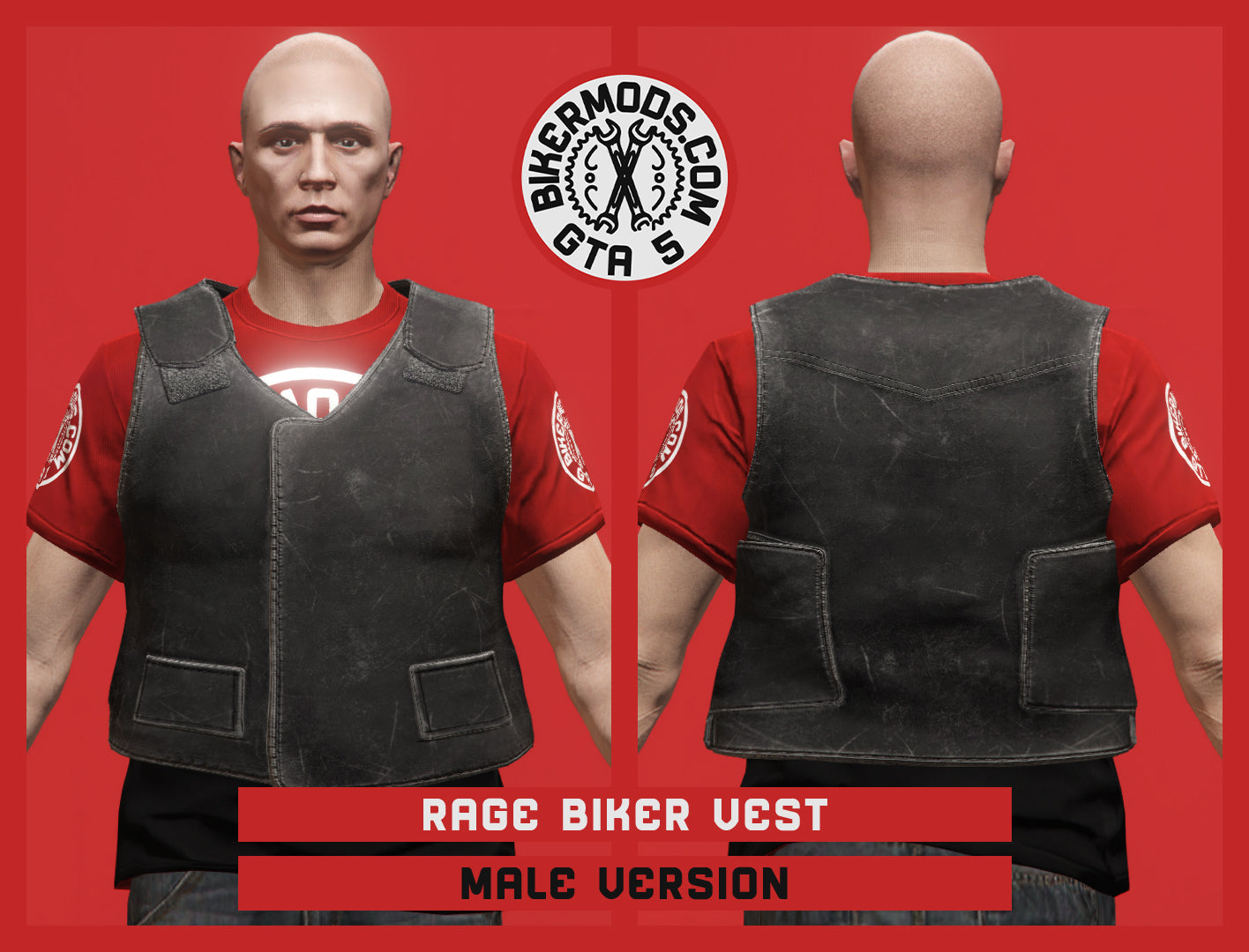 Rage Biker Vest (Male) Black Style