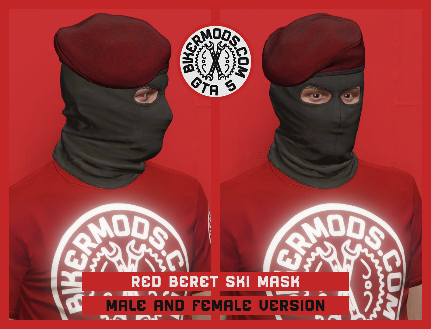Red Beret Ski Mask