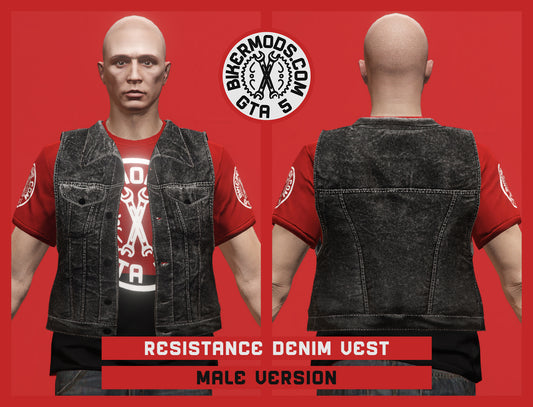 Resistance Black Denim Vest (Male)