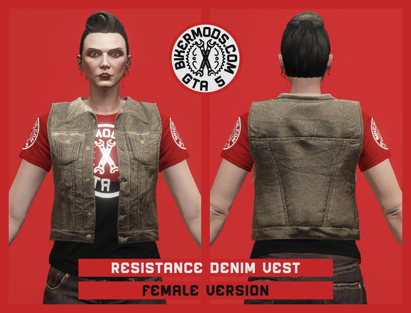 Resistance Brown Denim Vest (Female)
