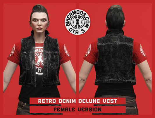 Retro Black Denim Deluxe Vest (Female)