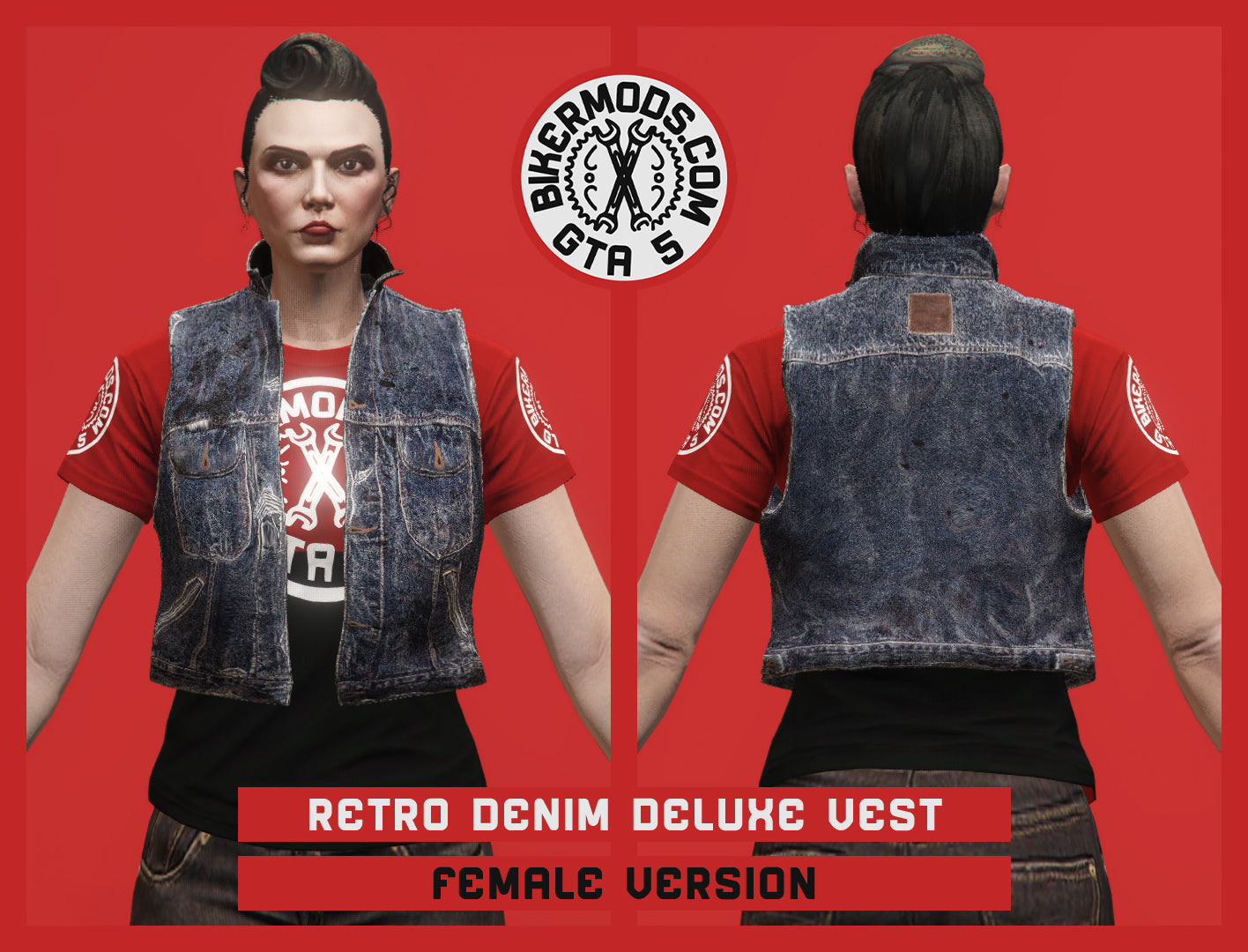 Retro Blue Denim Deluxe Vest (Female)