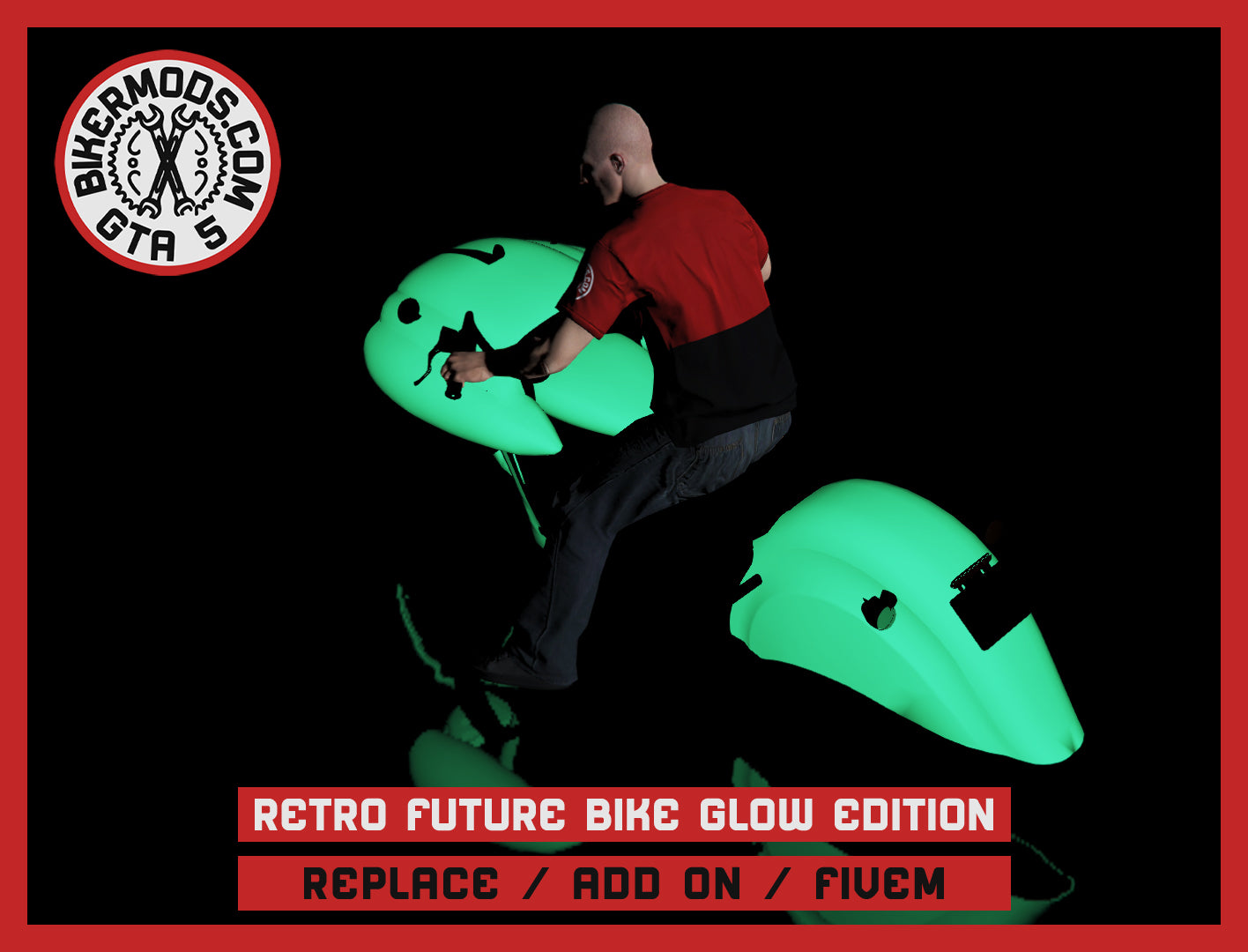 Retro Future Bike Glow in the Dark Edition (Replace / Add On / FiveM) 181k Poly