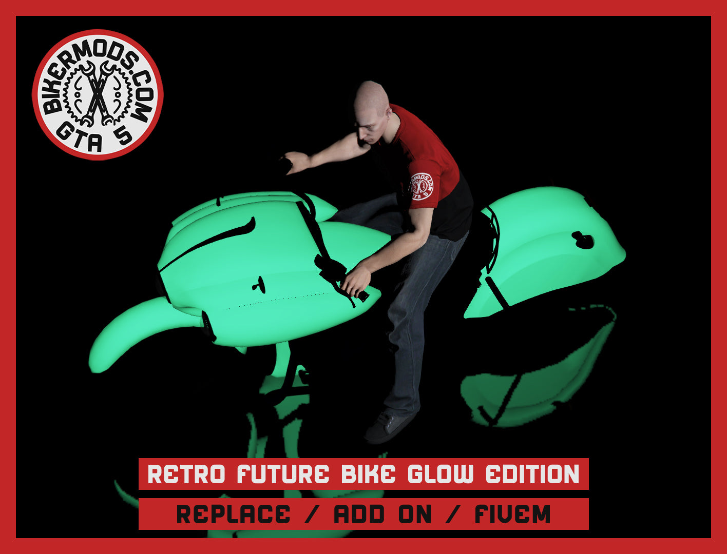Retro Future Bike Glow in the Dark Edition (Replace / Add On / FiveM) 181k Poly