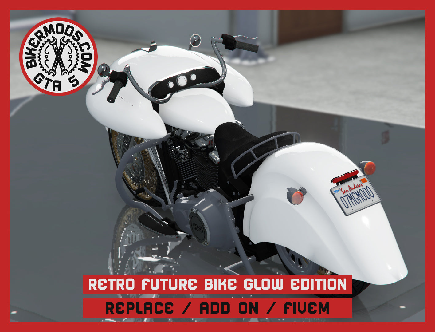 Retro Future Bike Glow in the Dark Edition (Replace / Add On / FiveM) 181k Poly