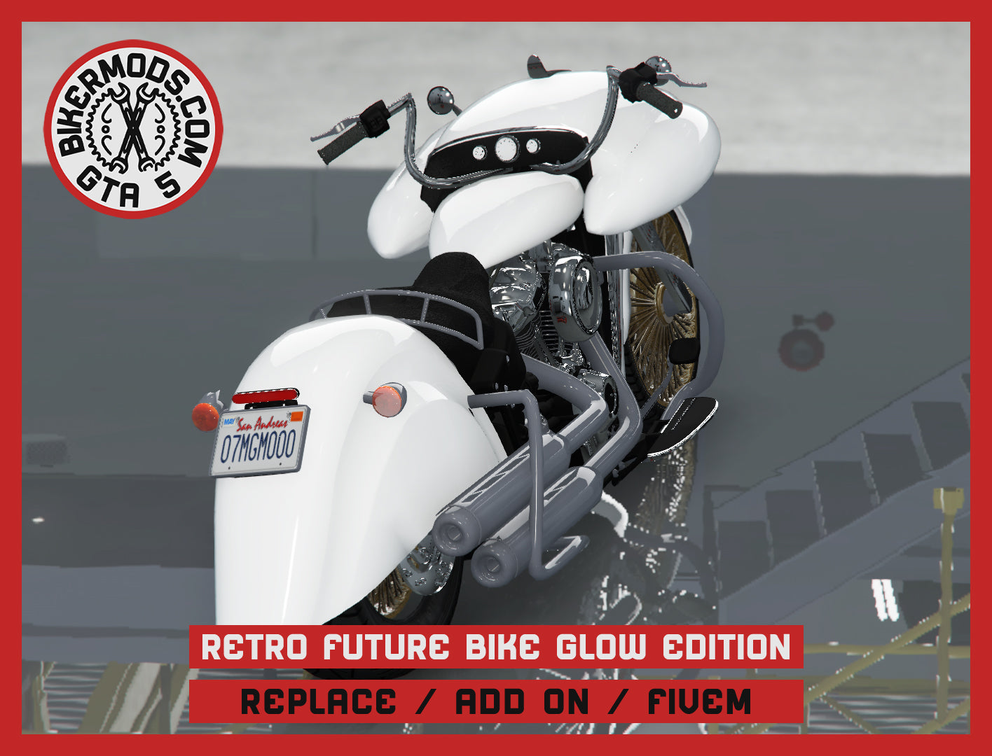 Retro Future Bike Glow in the Dark Edition (Replace / Add On / FiveM) 181k Poly