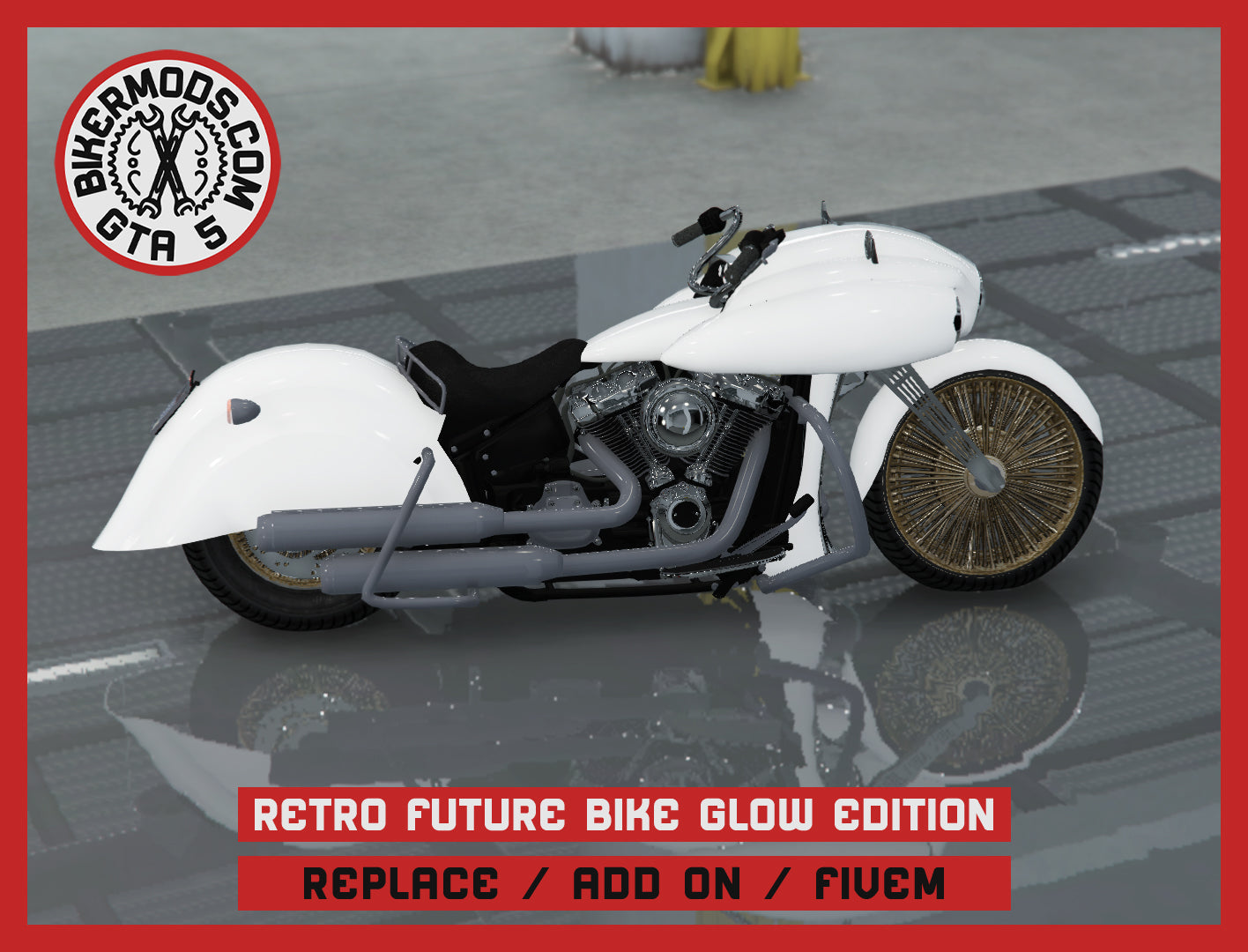 Retro Future Bike Glow in the Dark Edition (Replace / Add On / FiveM) 181k Poly