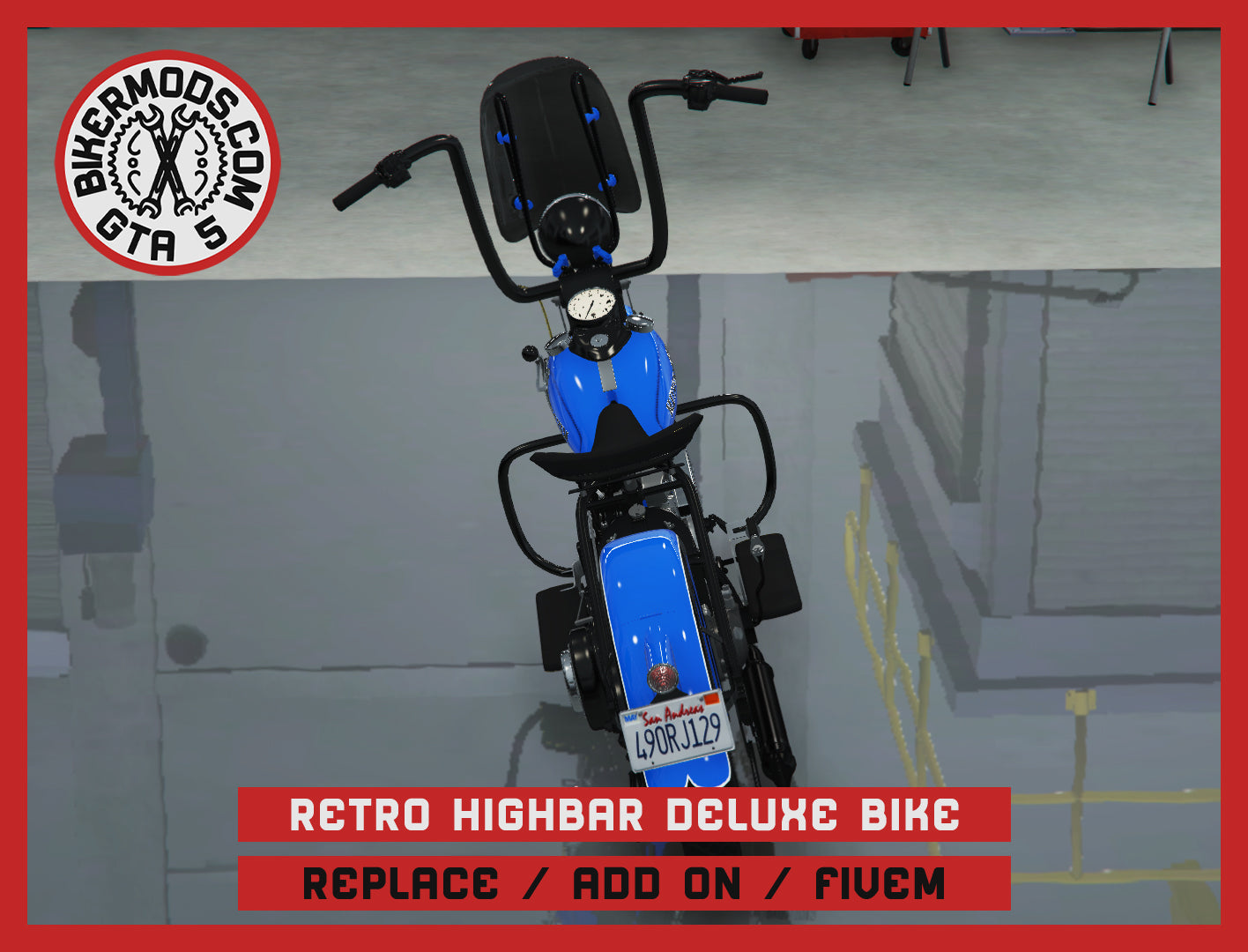 Retro Highbar Deluxe Bike (Replace / Add On / FiveM) 315k Poly